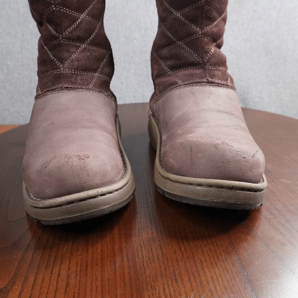 Chaco Arbora Boots Women's‎ 6 Brown Leather Quilted Shearling Waterproof Winter